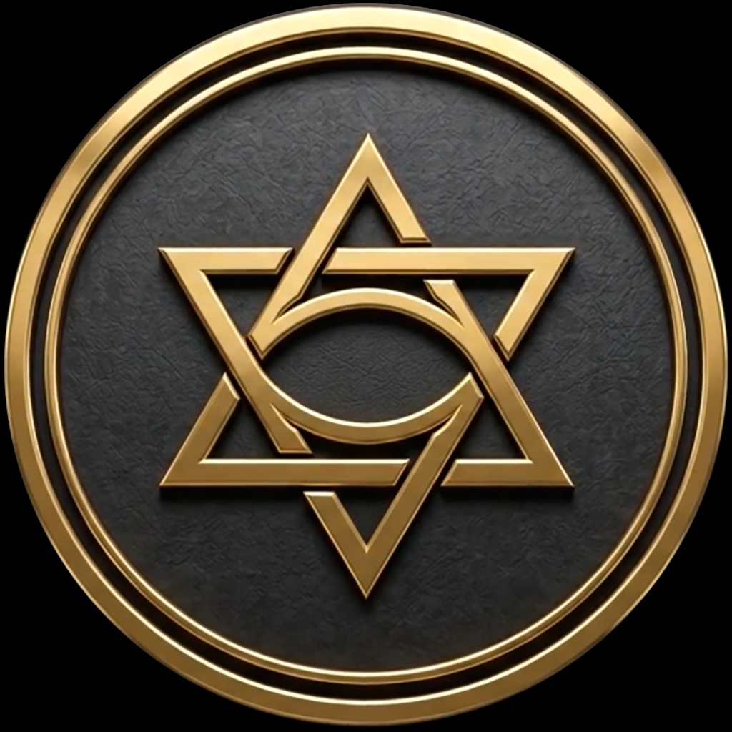 Logo El Espejo Bíblico — Estrella de David dorada